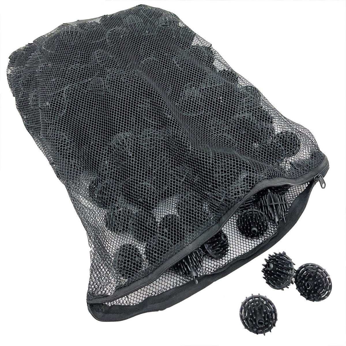 Aquarium Masters 300 Count 1.5 Inch Large Bio Balls Filter Media - Includes 18x14 Mesh Bag with Easy Access Zipper - Per