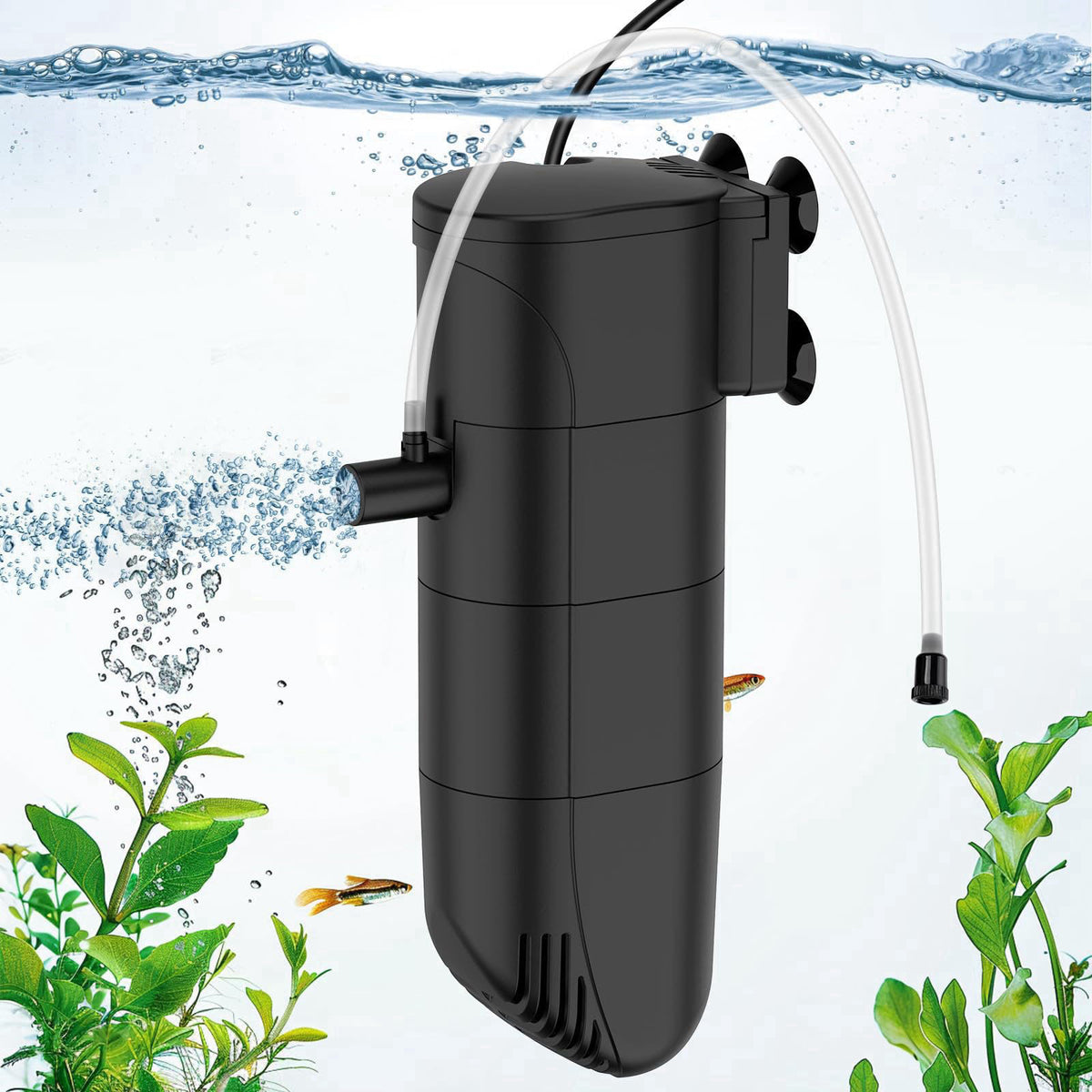 fishkeeper Aquarium Filter for 25-45 Gallon, 4-Stage in-Tank Filter – Black, 25-45Gallon 40-60Gallon 75-200Gallon 100-30