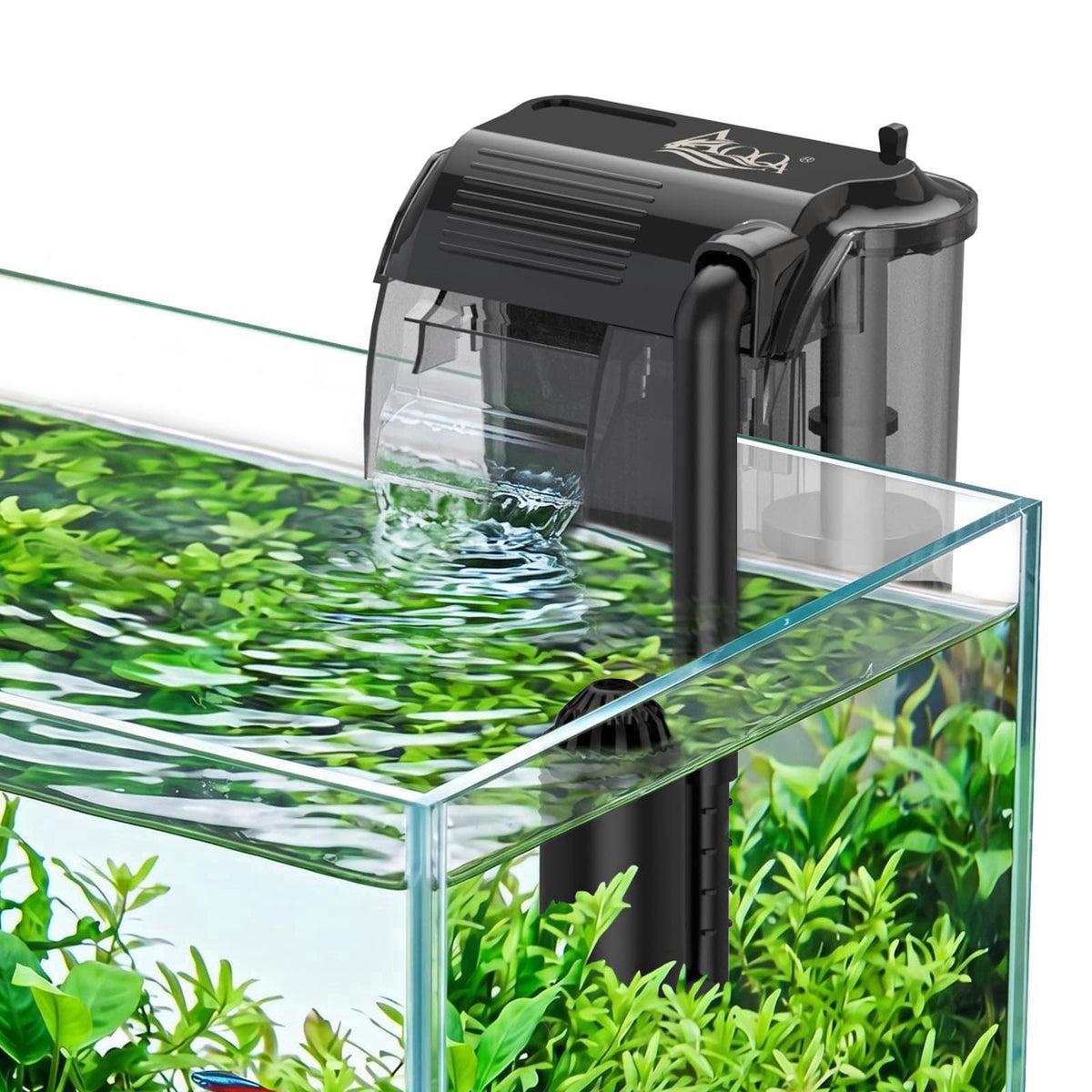 AQQA Aquarium Hang on Back Filter Slim Quiet HOB Power Filter for Fish Tank – product photo (Filters)