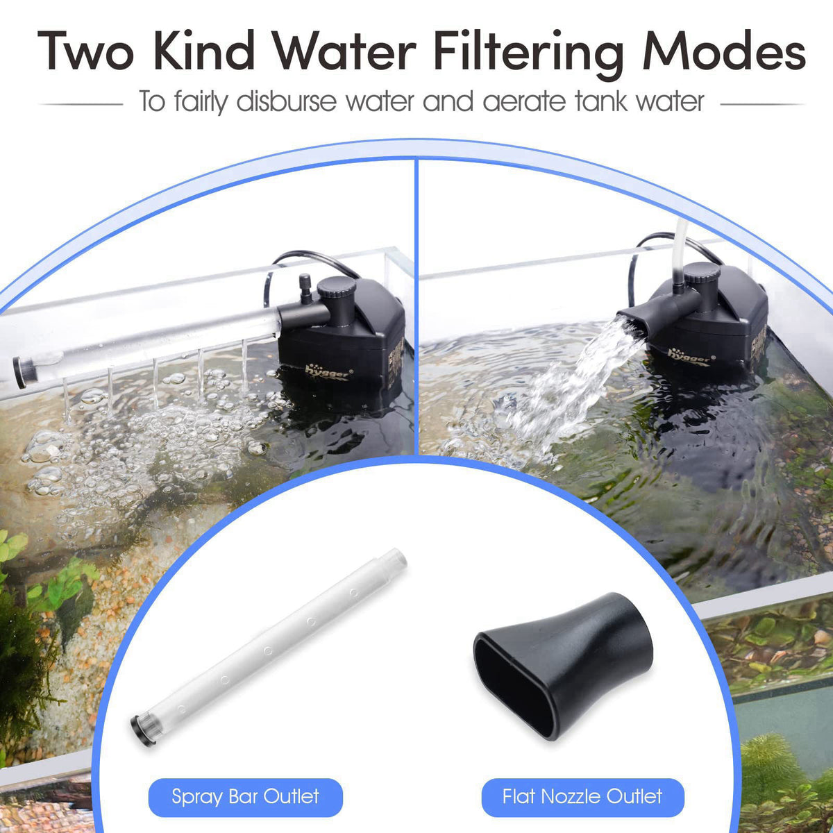 hygger Aquarium Internal Filter, 170GPH Silent Power Filter for 15-30 Gallon Corner Installation, Triple Filtration with