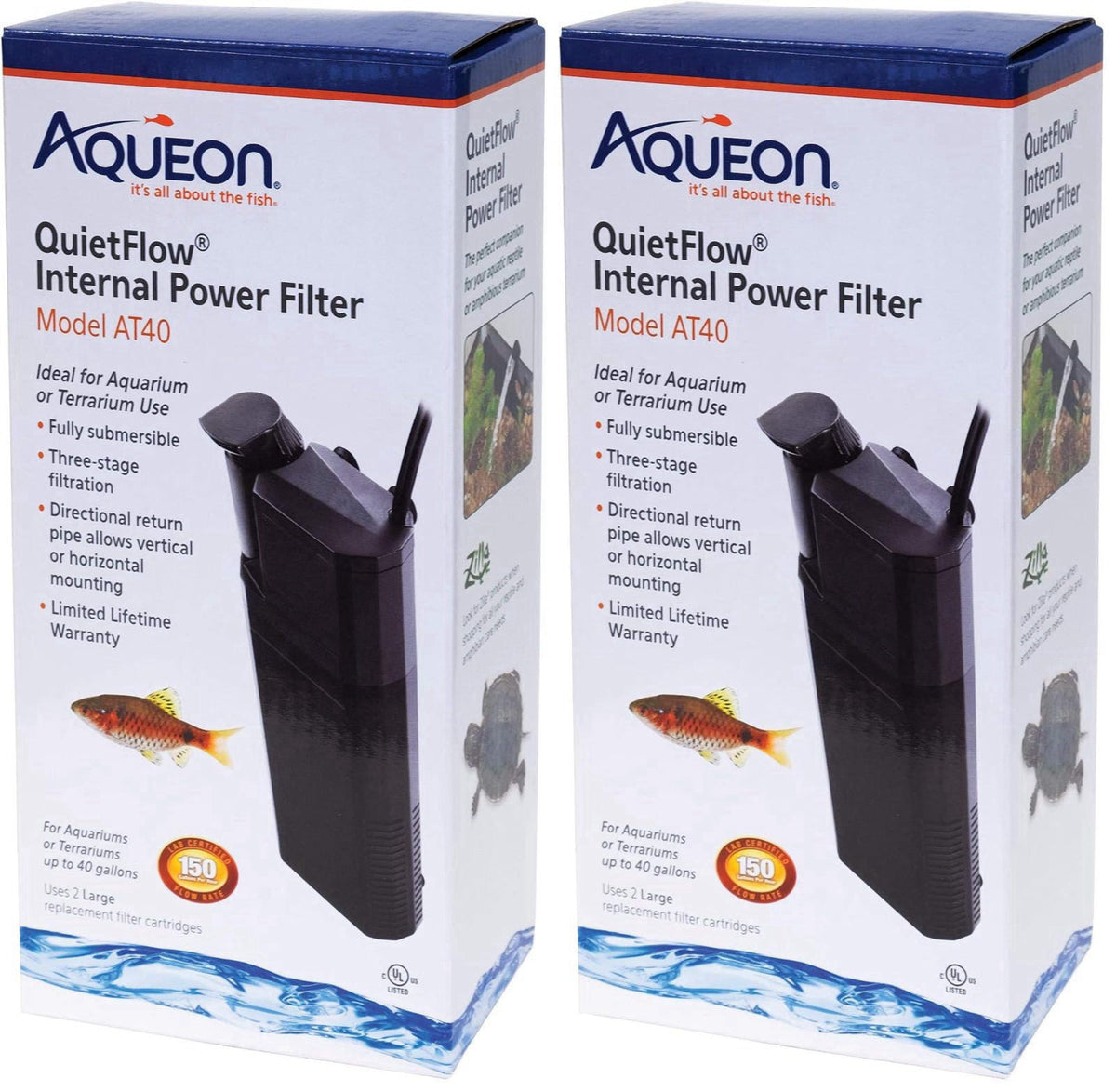 Aqueon Quietflow Internal Power Filter,Black – close-up detail in Black