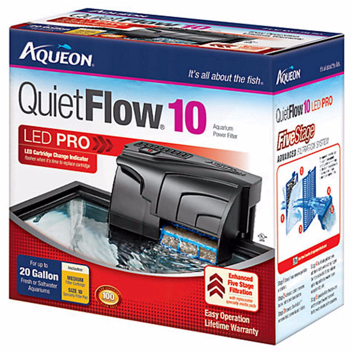 QuietFlow Aqueon 10 LED Pro Power Filter (Item #06080)