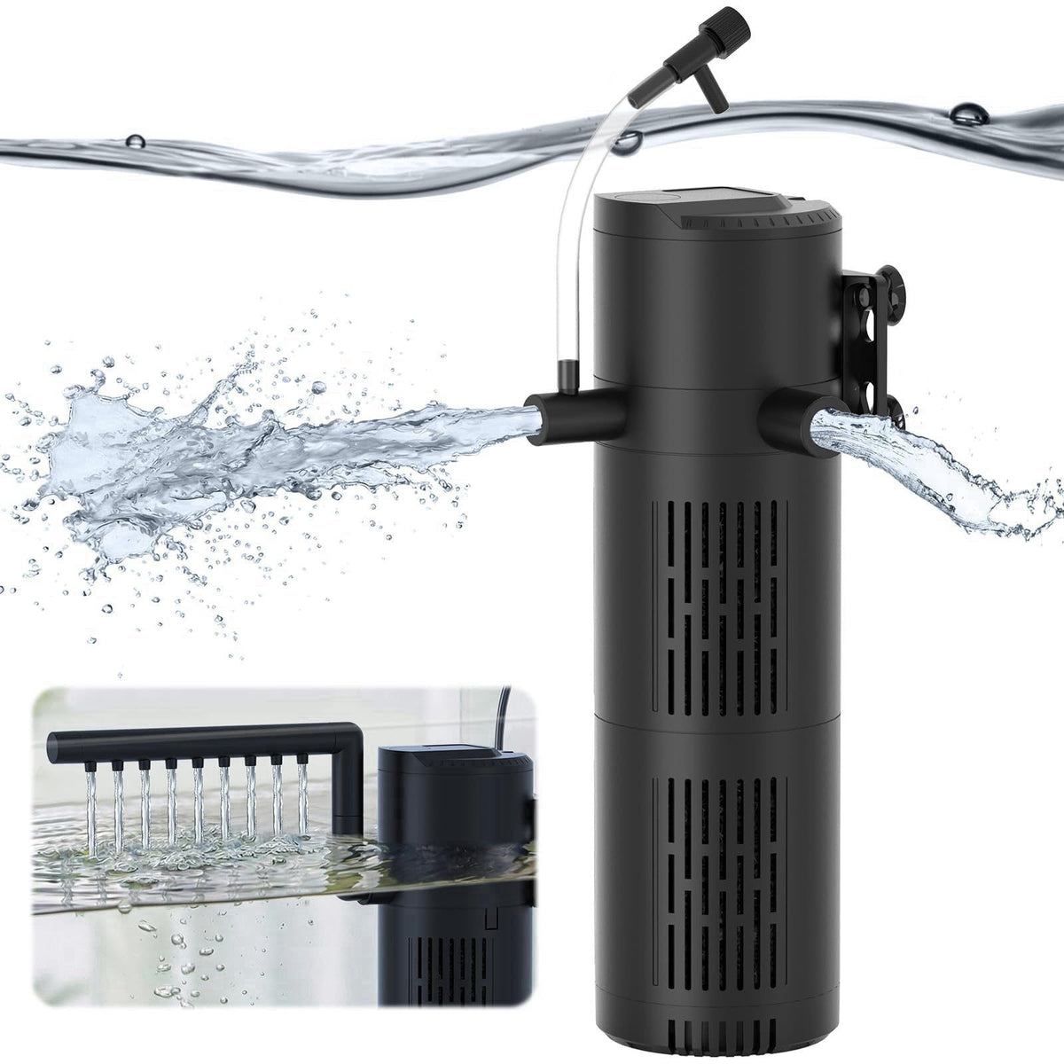 Devopet Aquarium Filter for 60-100 Gallon Tanks, Internal Fish Tank Filter, Submersible Turtle Tank Filter, with Aeratio