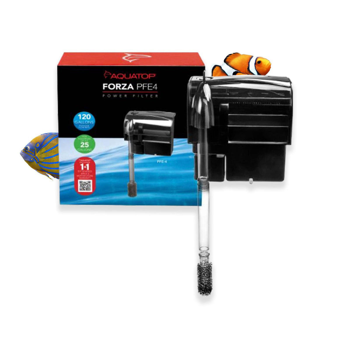 Aquatop Forza 120 GPH Power Filter for Aquariums – Fits upto 25 Gal Freshwater & Saltwater – Advanced Filtration Design 