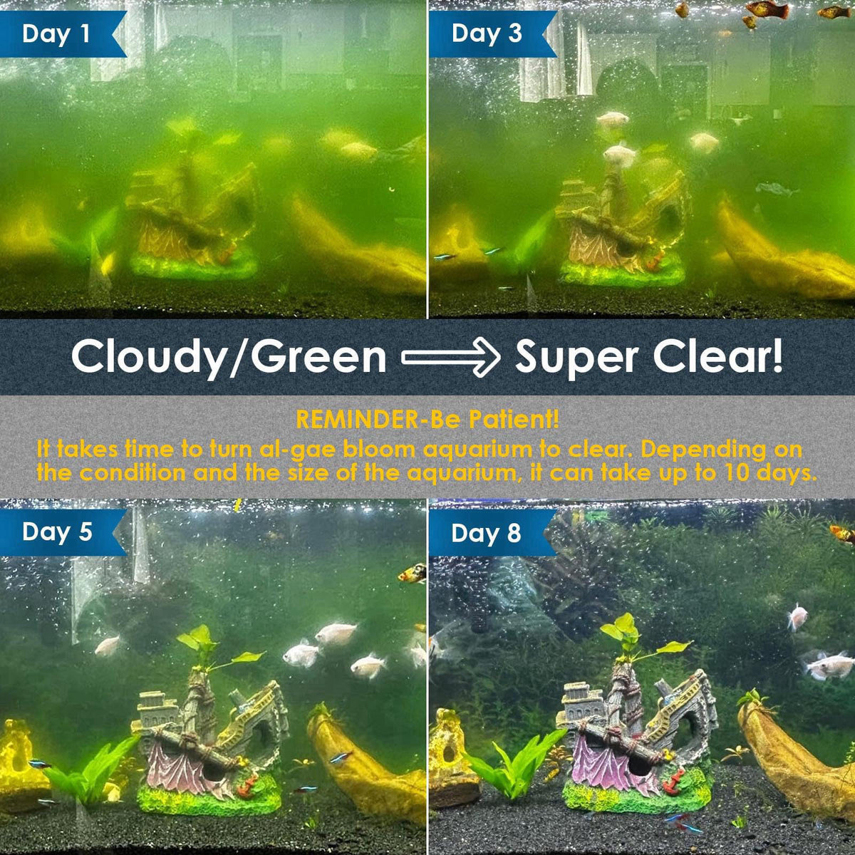 VCRAZE U - V Aquarium Filter for Green Water Cleaning with Aeration/Rainfall Modes – packaging and label