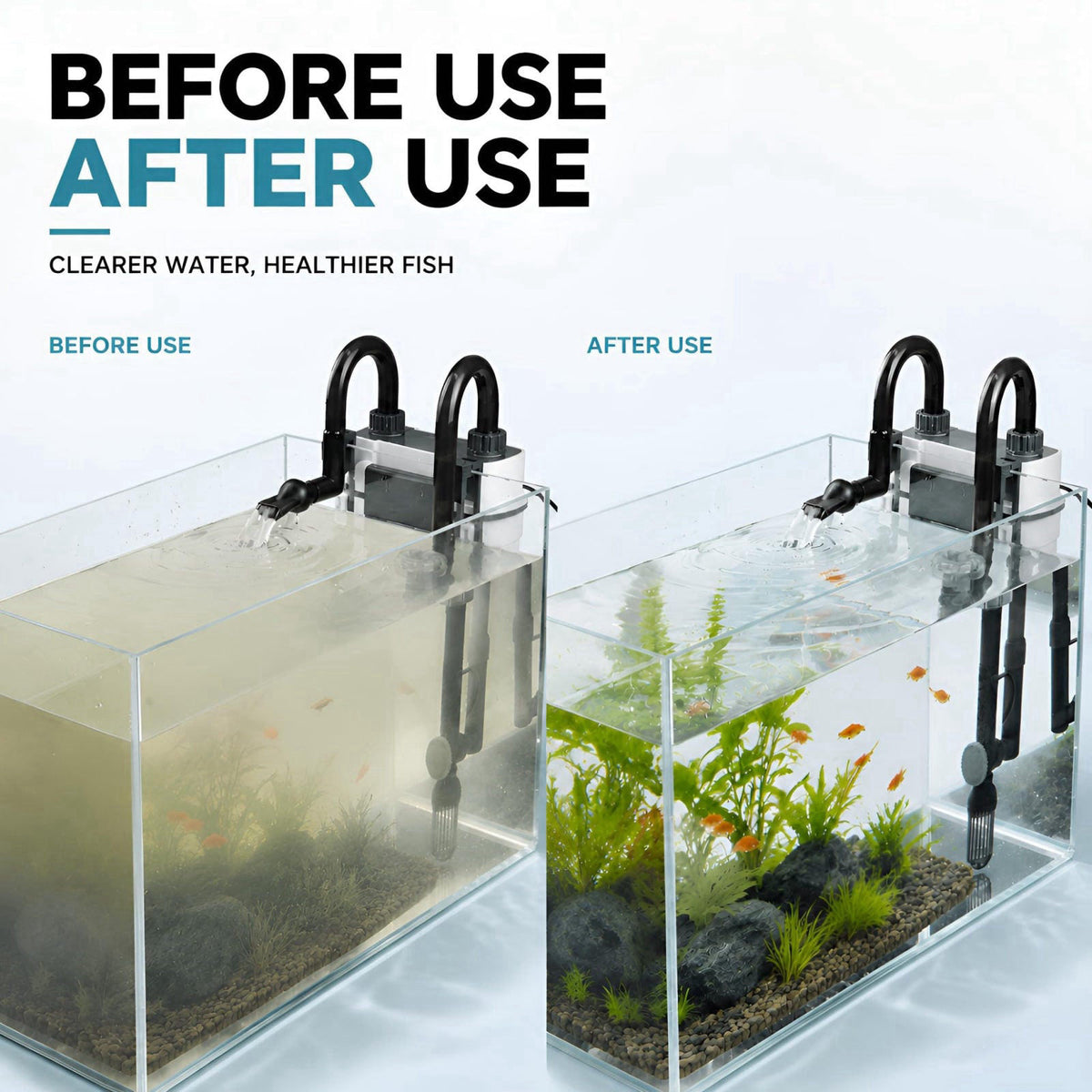 MUZIBAMA Aquarium Filter, Hang On Back Aquarium Filter for 10-40 Gallon Fish Tank, 3-Stage Canister Filter with Surface 