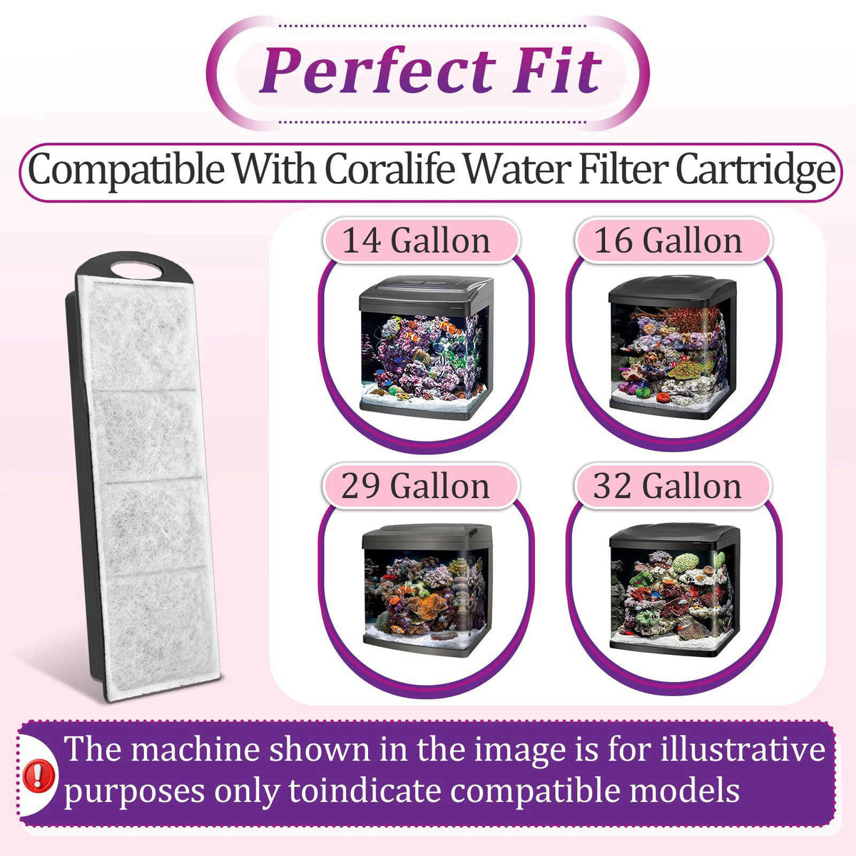 Bookiq 12 PCS Aquarium Cartridges Compatible with Coralife Biocube Fish Tank – full view