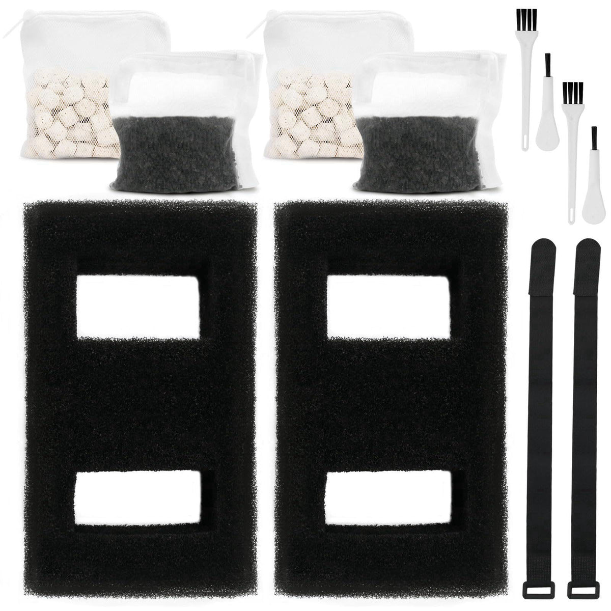 SHAHN A1376 Aquarium Filter Media Kit for Most Standard Aquariums (2-Pack) – BLACK