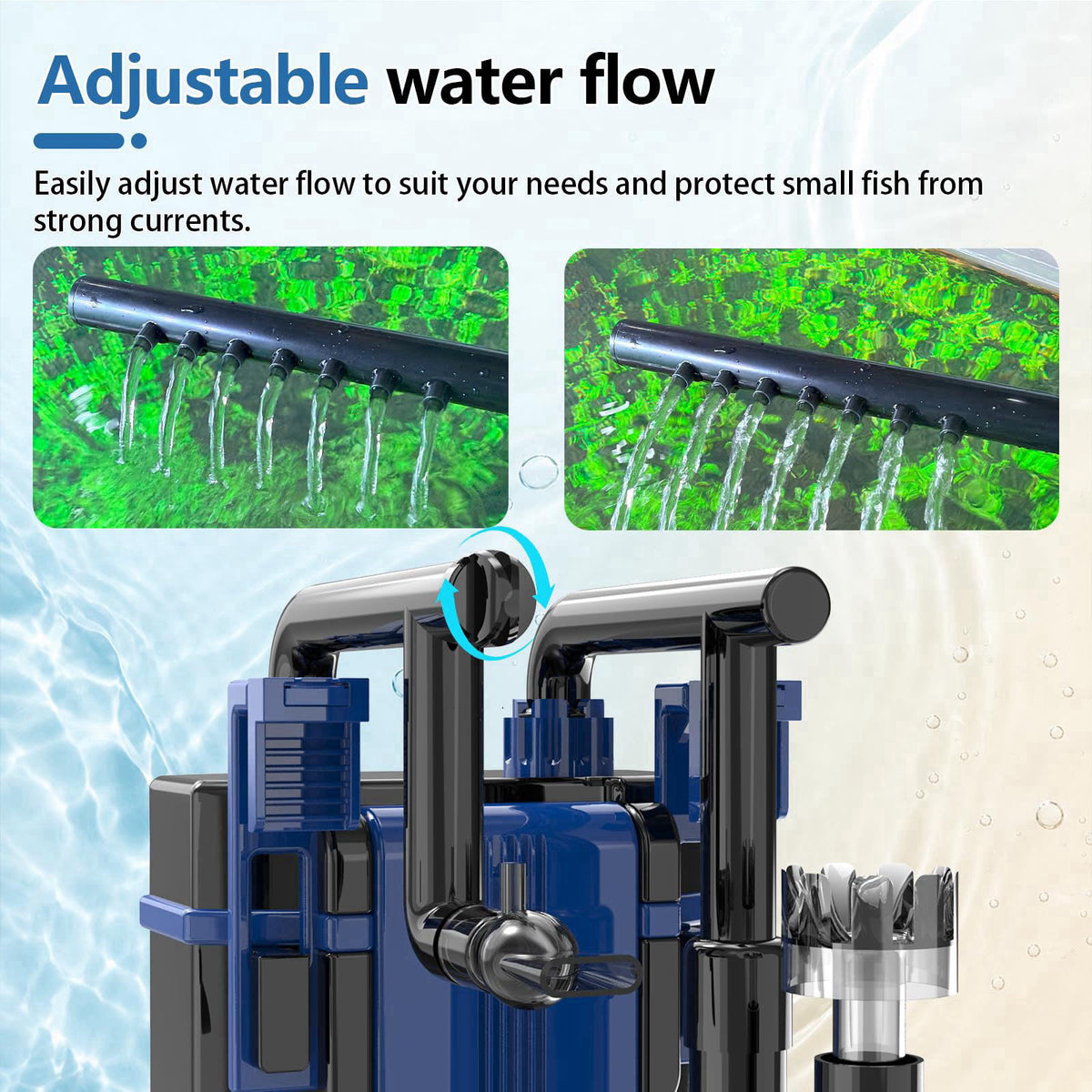 Three seconds Quiet Hang on Back Aquarium Filter 10-35 Gallon – packaging and label