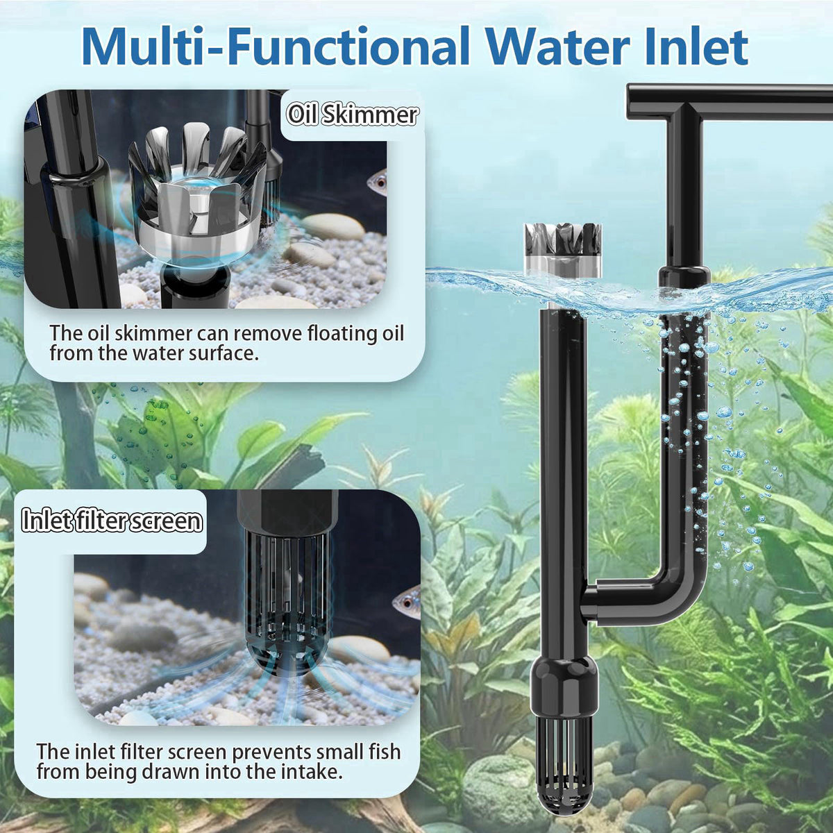 Three seconds Quiet Hang on Back Aquarium Filter 10-35 Gallon – full view