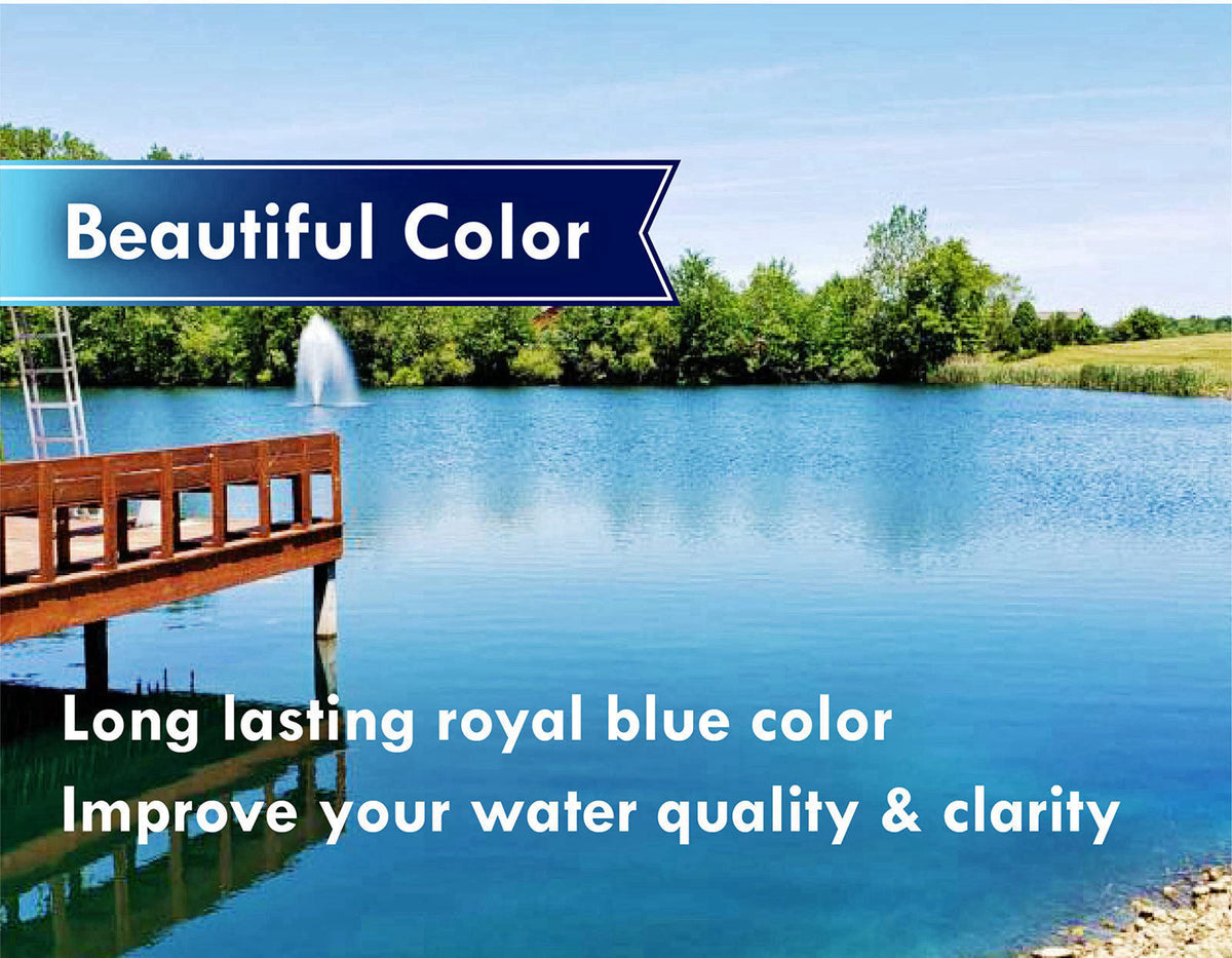 Pond Champs Blue Lake and Pond Dye - One Gallon of Professional Lake & Pond Dye - Treats Up to 1 Acre - Royal Blue Color