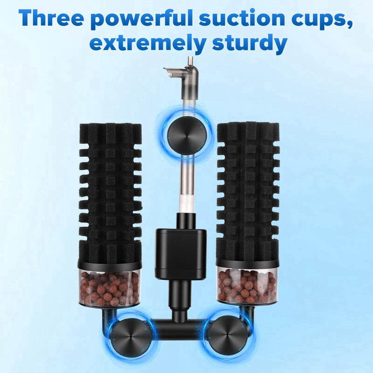hygger Electric Aquarium Sponge Filter, 3.5W Quiet Fish Tank Filter Pump with 2 Spare Sponge & Bio Media Balls, Adjustab
