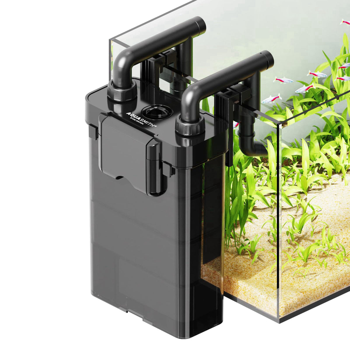 AQUASMITH Hang on Back Aquarium Filter,No-Hum Whisper-Quiet for 25-35 Gal – product photo (Filters)