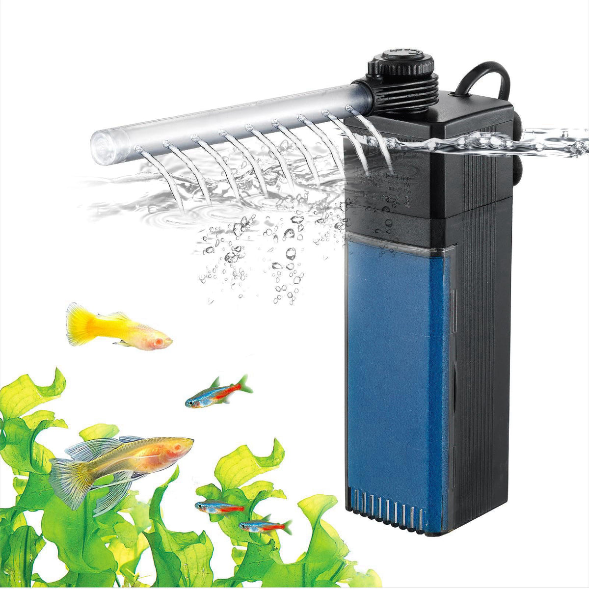 Weipro Internal Fish Tank Filter, 12W Adjustable Water Flow Submersible Aquarium Filter Pump for 40~60 Gallon Freshwater