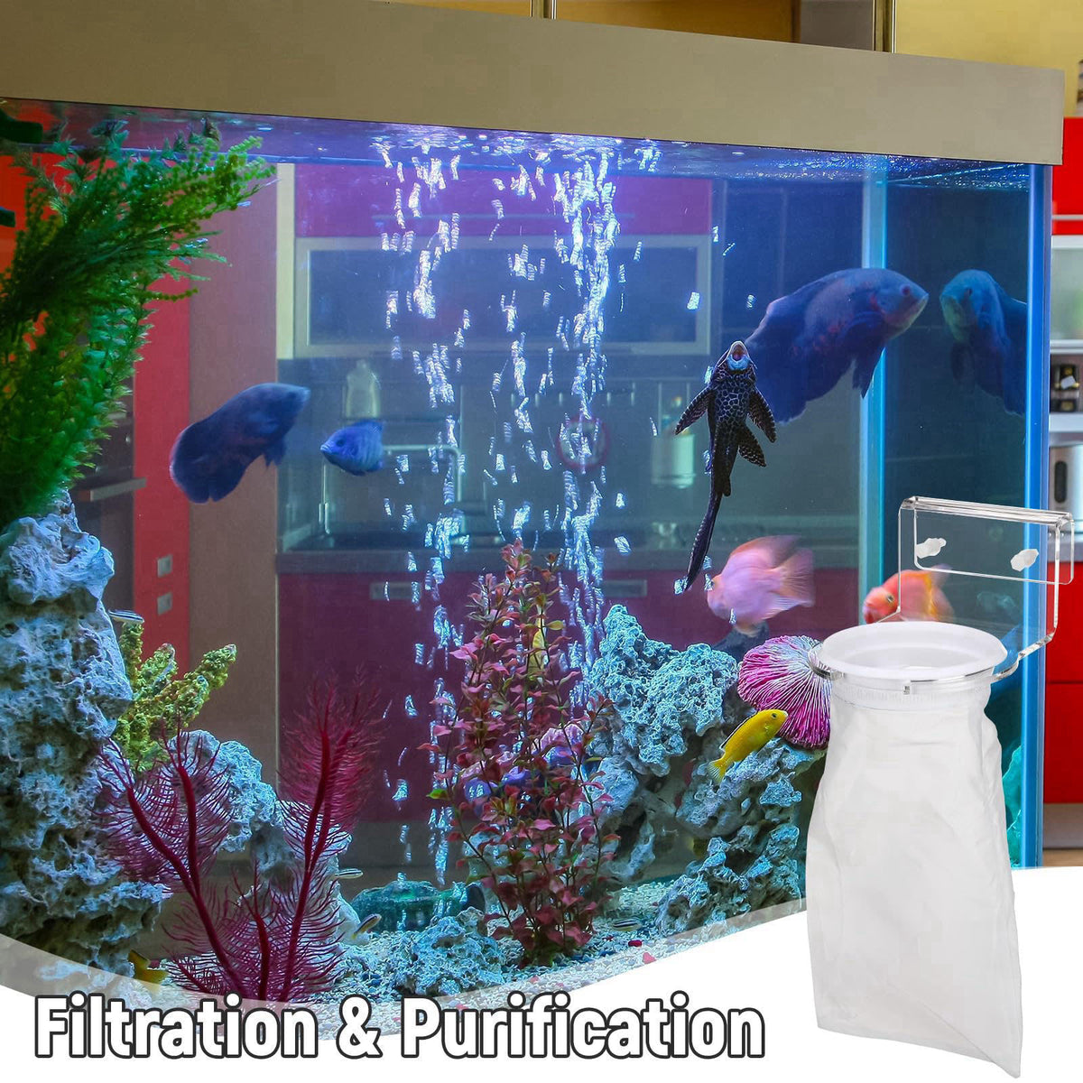 Ninehaoou 8 Pcs 4 Inch Filter Socks with Holder for Aquarium Pre Sump – alternate angle