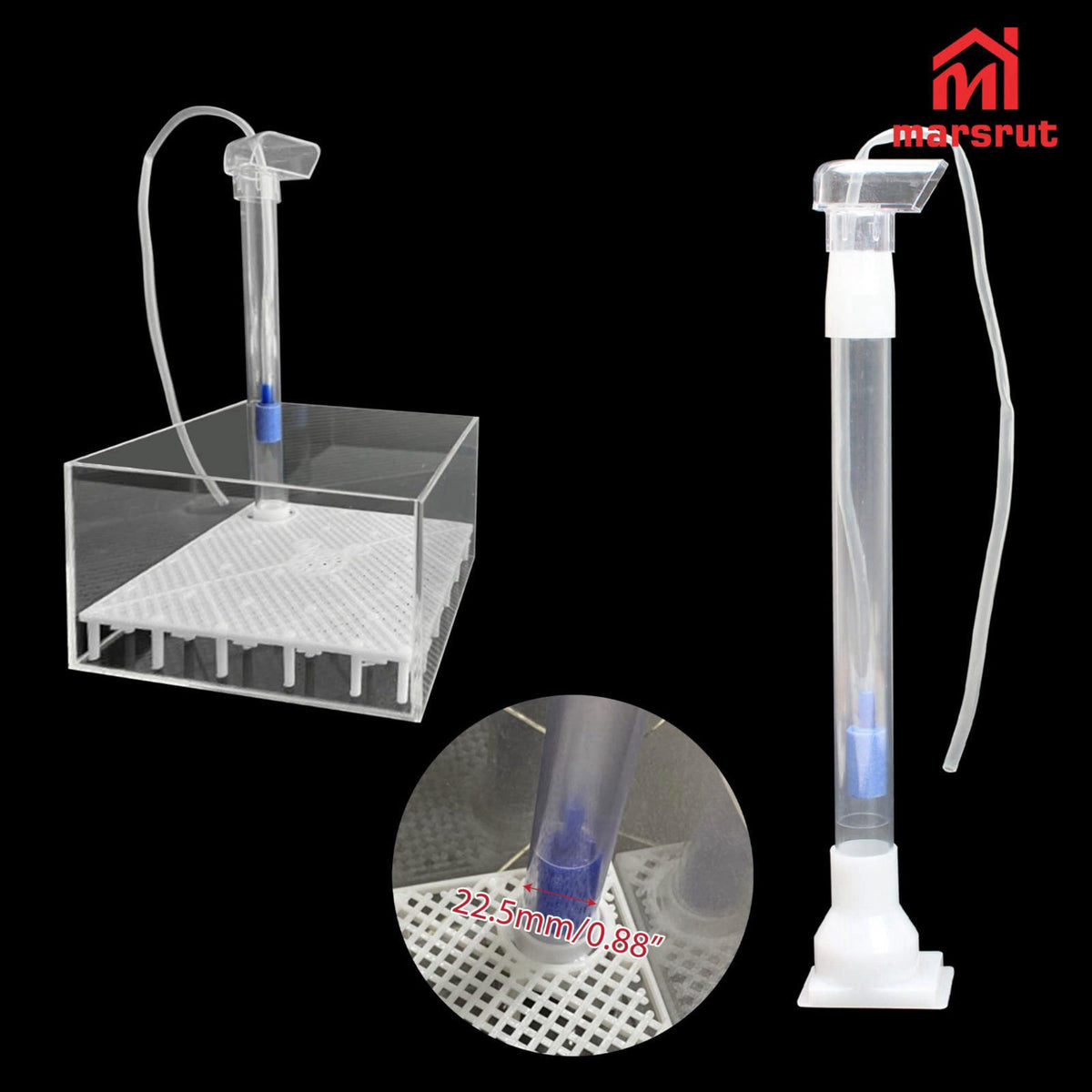 Marsrut 5pcs Under Gravel Filter Aquarium Uplift Tube, Undergravel Bottom Filters for Fish Tanks Water Cleaner Small Boa