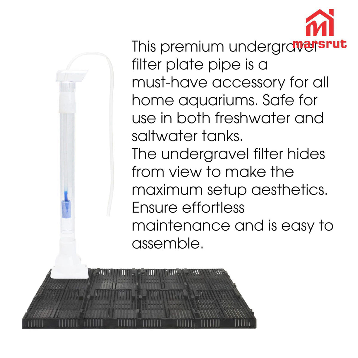 Marsrut 5pcs Under Gravel Filter Aquarium Uplift Tube, Undergravel Bottom Filters for Fish Tanks Water Cleaner Small Boa