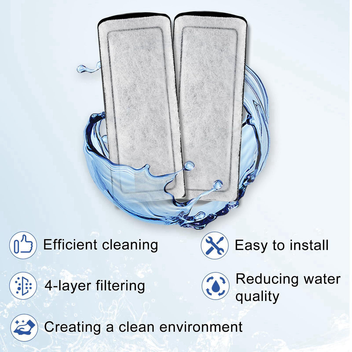 Pryitier 16 Pack Filter Cartridge for Marina Slim Filter S10/S15/S20, Replacement Fish Tank Cartridges with Ceramic for 