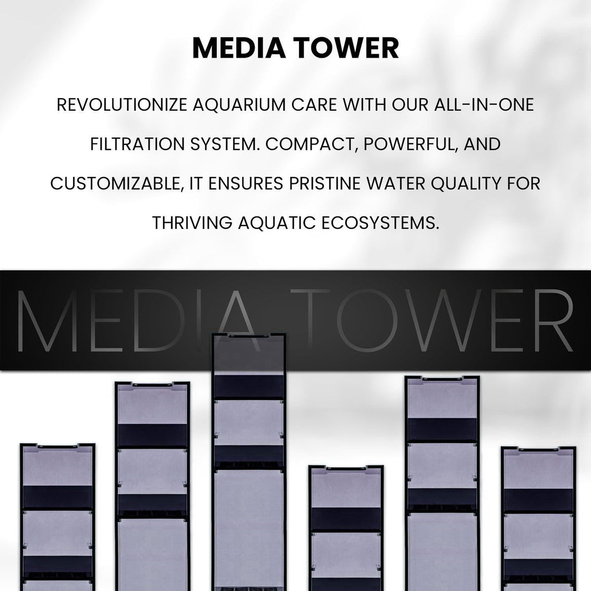 Ultum Nature Systems Dual Rimless Aquarium Media Tower - Freshwater & Saltwater Multi-Chamber AIO, Built-in Filter for N