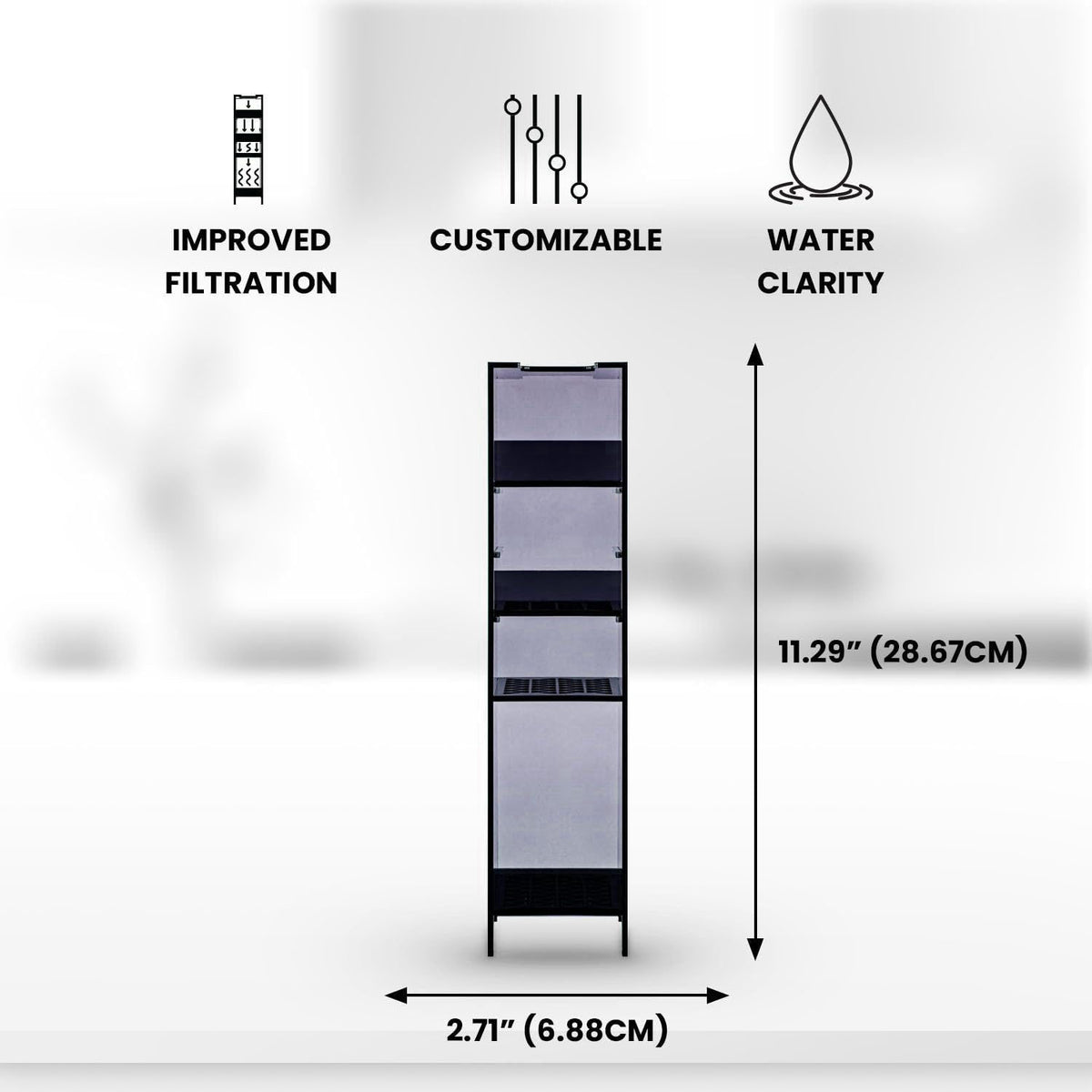 Ultum Nature Systems Dual Rimless Aquarium Media Tower - Freshwater & Saltwater Multi-Chamber AIO, Built-in Filter for N