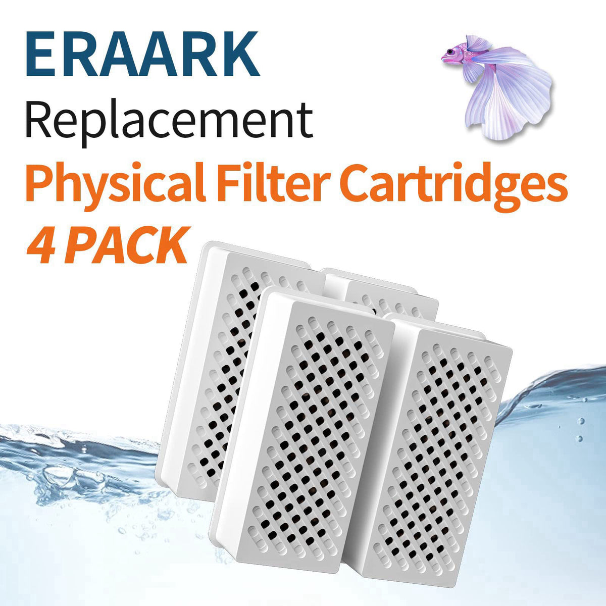 ERAARK Filter Media Replacement Physical Filter cartridges smart Fish Tank 4-Pack (4pack Physical Filter) – close-up det