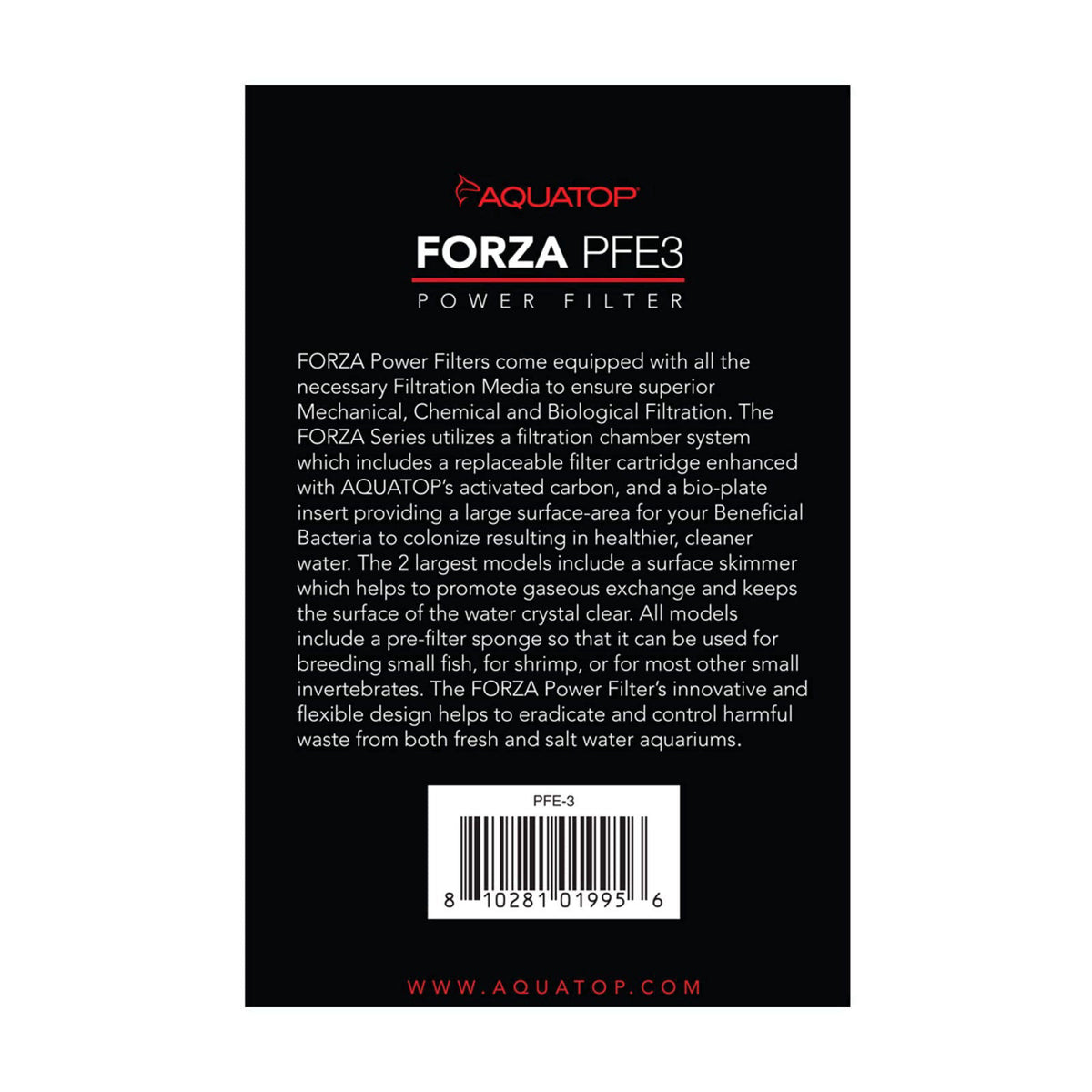 Aquatop Forza 80 GPH Power Filter for Aquariums –15-25 Gal Freshwater & Saltwater – Advanced Filtration Design – Keeps W