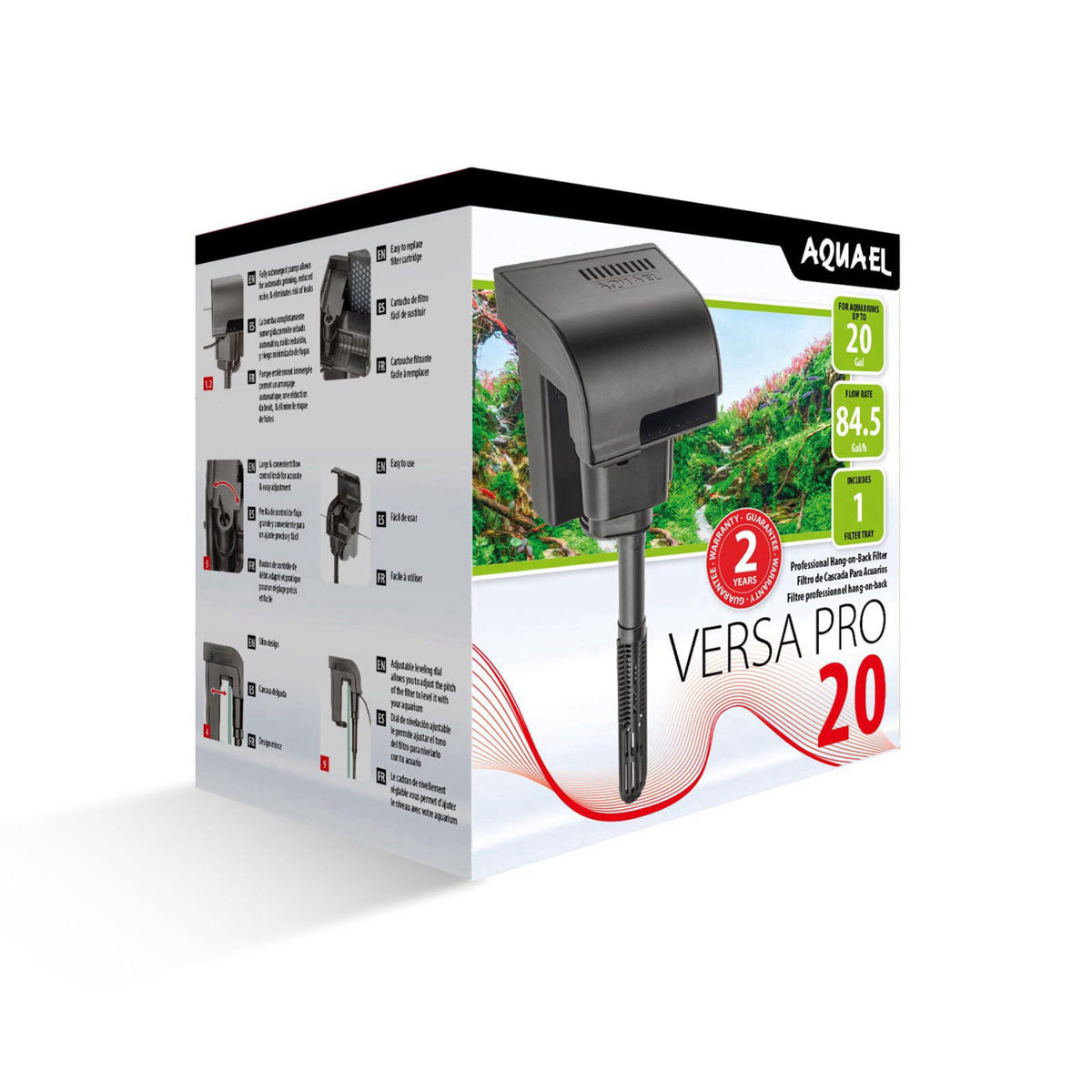 Aquael Versa Pro 20 Power Filter - Hang On Back Filter for Aquariums – product photo (Filters)