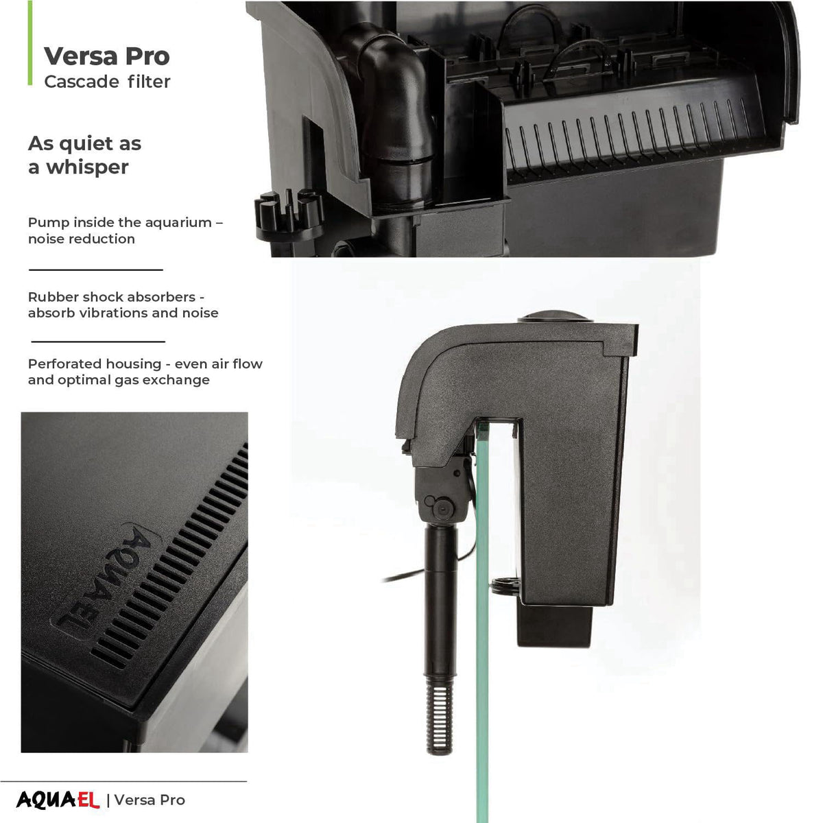 Aquael Versa Pro 20 Power Filter - Hang On Back Filter for Aquariums – packaging and label