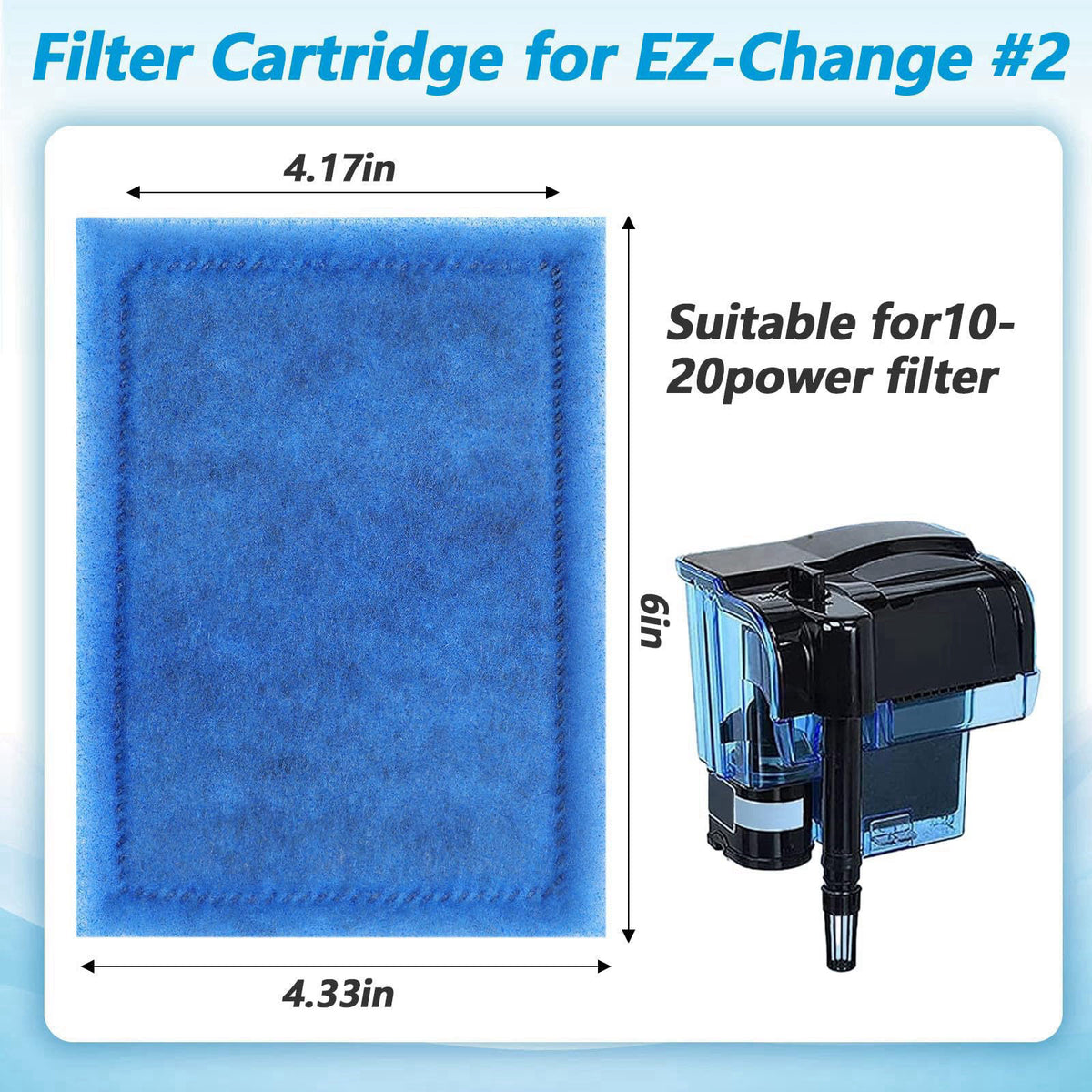 zisiueel 16Pcs 10-20 Gallon Aquarium Filter Replacement Compatible with EZ-Change #2 – close-up detail