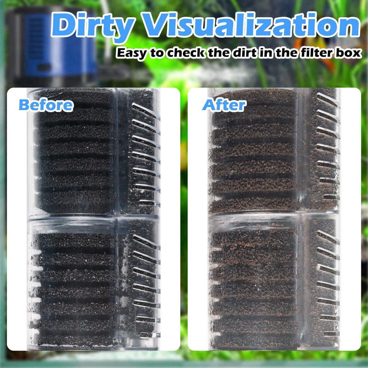 TARARIUM Fish Tank Filter Powerful 400GPH for 75-200 Gallon Large Aquarium Small Pond Fountain, Wave-maker Submersible W