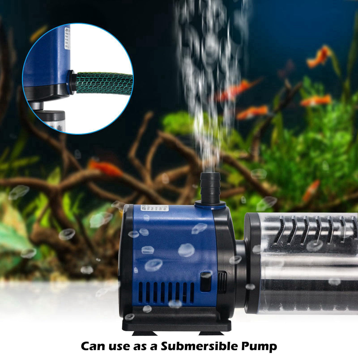 TARARIUM Fish Tank Filter Powerful 400GPH for 75-200 Gallon Large Aquarium Small Pond Fountain, Wave-maker Submersible W