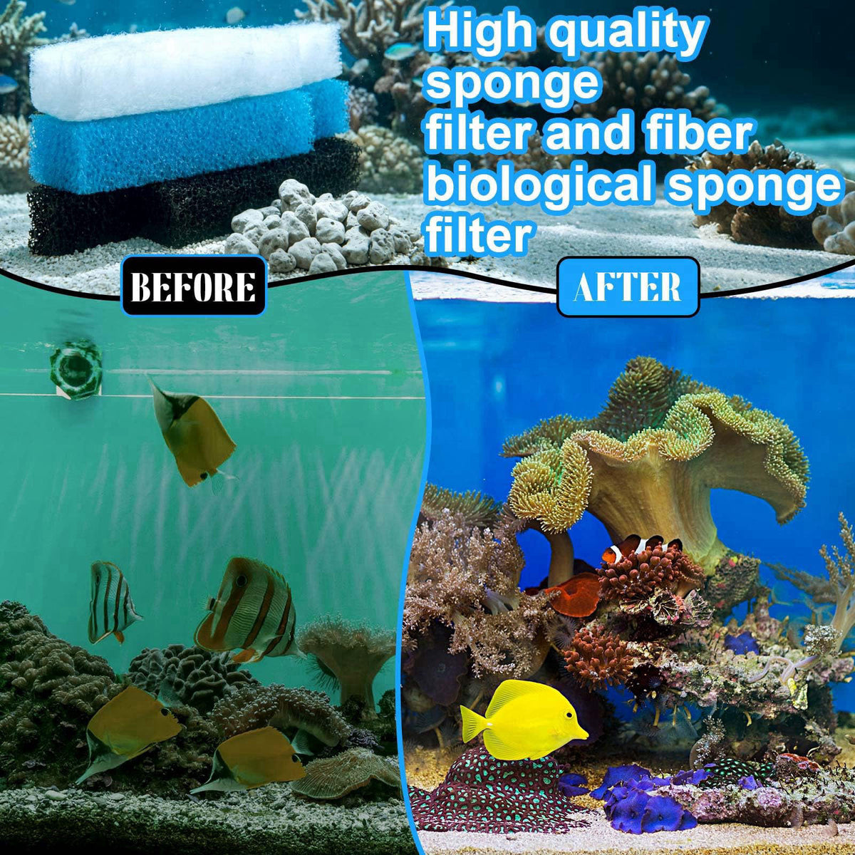 Threlaco 31 Pcs Filter Media Kit, Compatible with Seachem Tidal 75 – full view