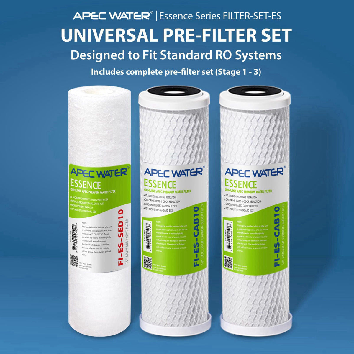 APEC Water FILTER-SET-ES Replacement Reverse Osmosis Pre-Filter Set – close-up detail