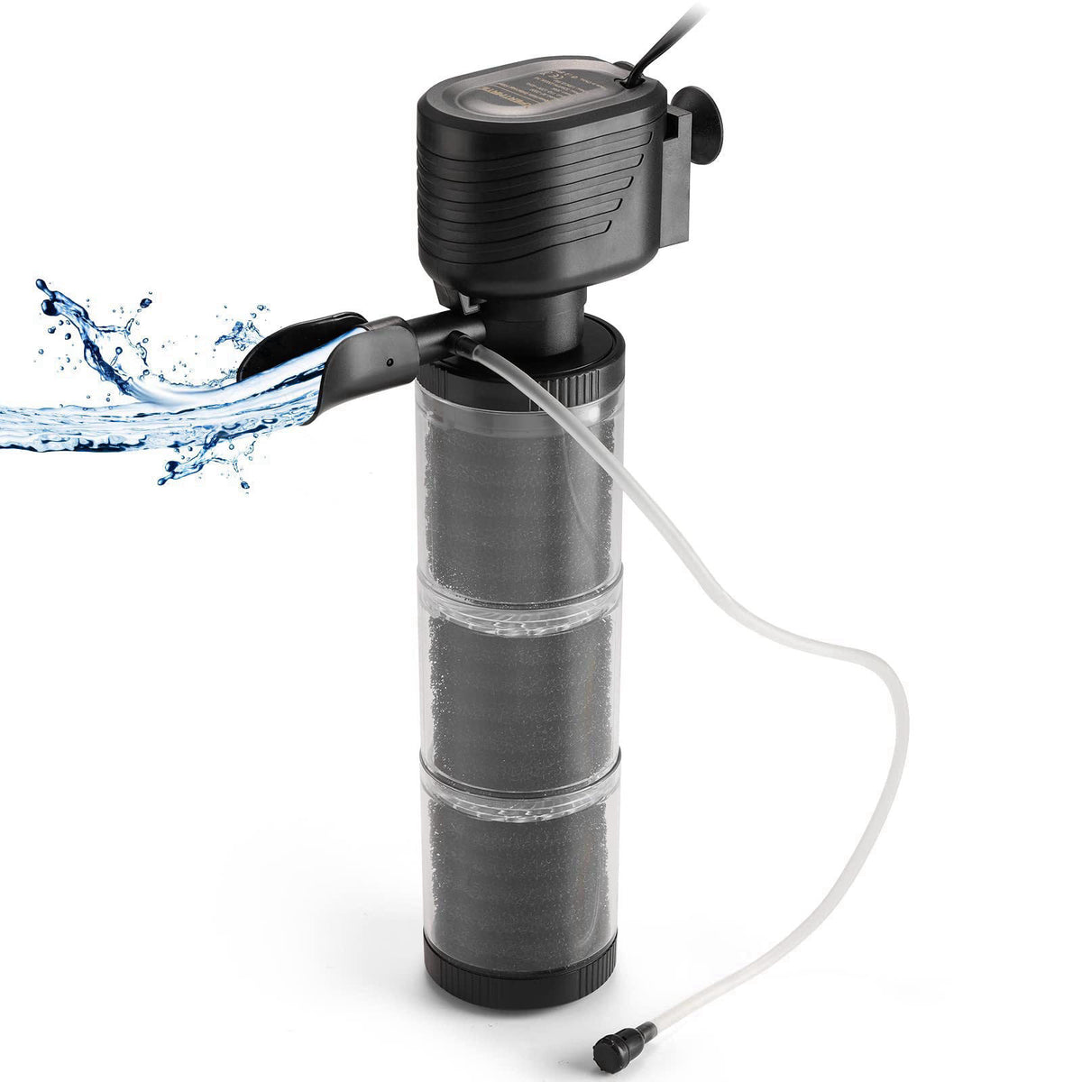 SainSmart XpertMatic Aquarium Filter, 528 GPH 3 Stages Biochemical Sponge Filter