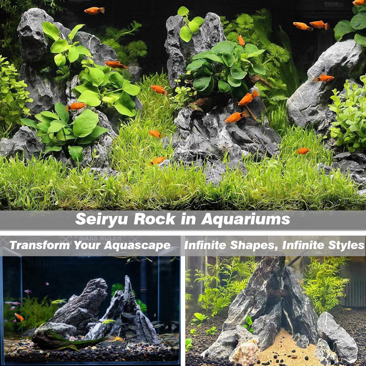Unocho Aquarium Stones Seiryu Rock 20lb Natural Stone for Aquascaping,3-10 Inches – alternate angle
