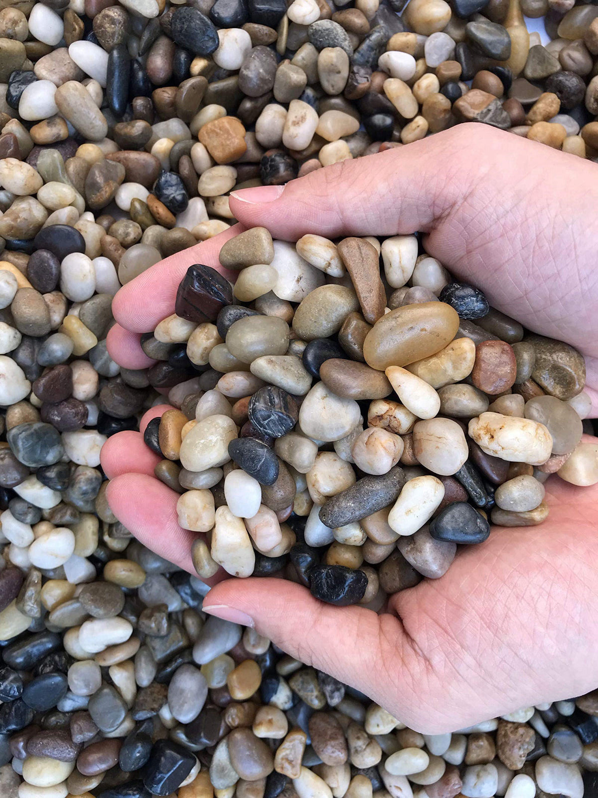 Voulosimi 18 LBS River Rock Stones, Natural Decorative Polished Mixed Pebbles Gravel,Outdoor Decorative Stones for Plant