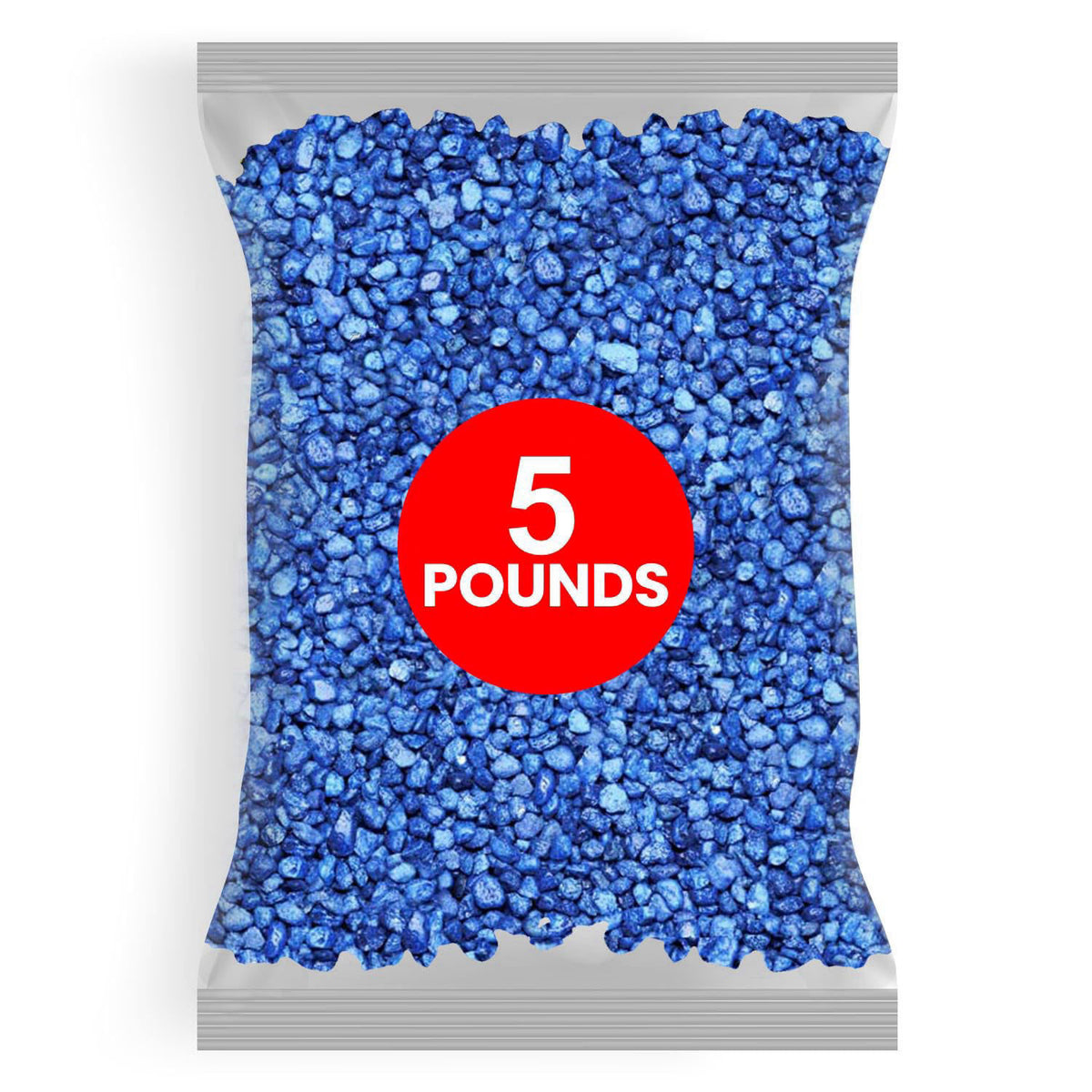 Hygloss Products Craft Rocks, Mini Stones for Art Projects - Bag O' Gravel, Blue, 5 lb – packaging and label