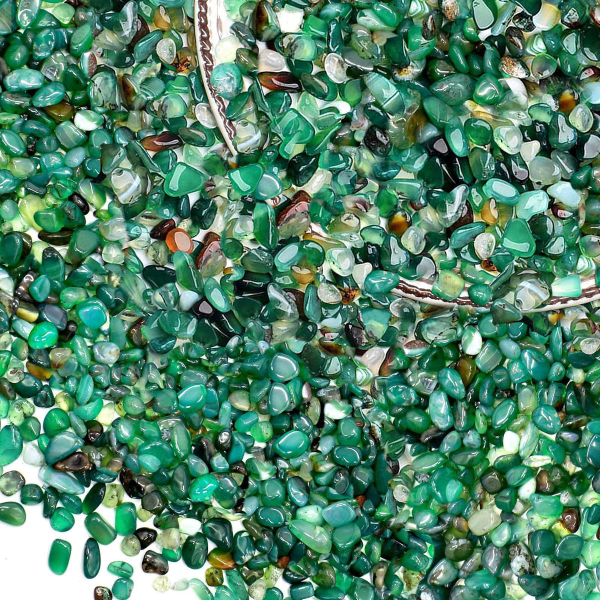 Halatool 4LB Green Aquarium Gravel, 0.35"-0.6" Landscaping Pebbles – Green Pebbles, Stone