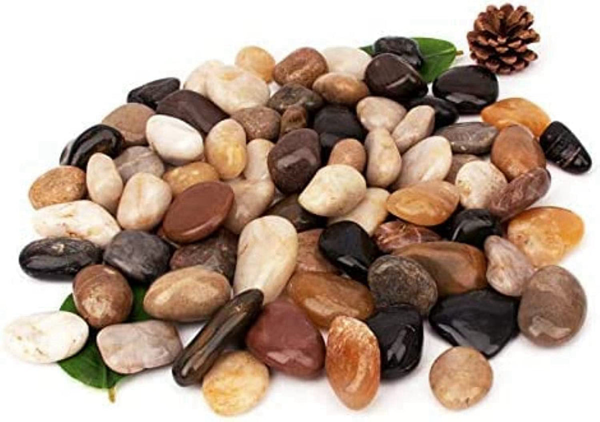 CRMADA [18 Pounds] Aquarium Gravel River Rock, Natural Polished Decorative Gravel,Garden Outdoor Ornamental River Pebble