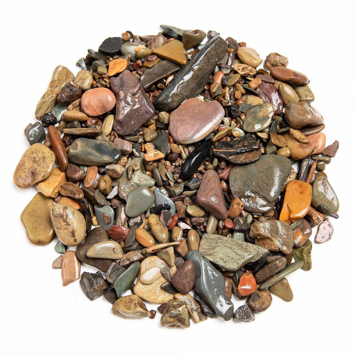 WDEFUN Aquarium Gravel River Rock, Natural Polished Mixed Colorful Stones, 10 LBS, for Plant Aquariums, Landscaping, Vas