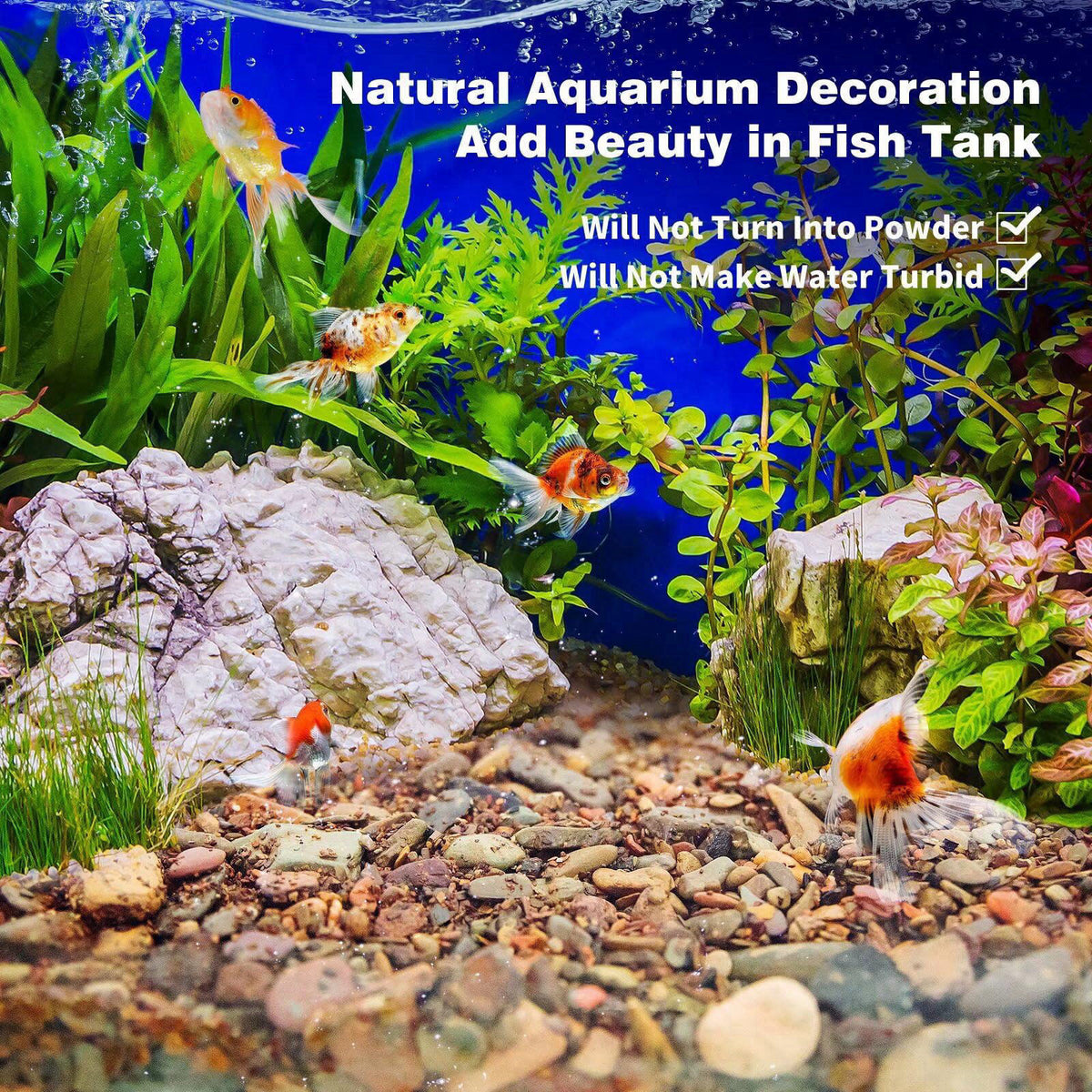 WDEFUN Aquarium Gravel River Rock, Natural Polished Mixed Colorful Stones, 10 LBS, for Plant Aquariums, Landscaping, Vas