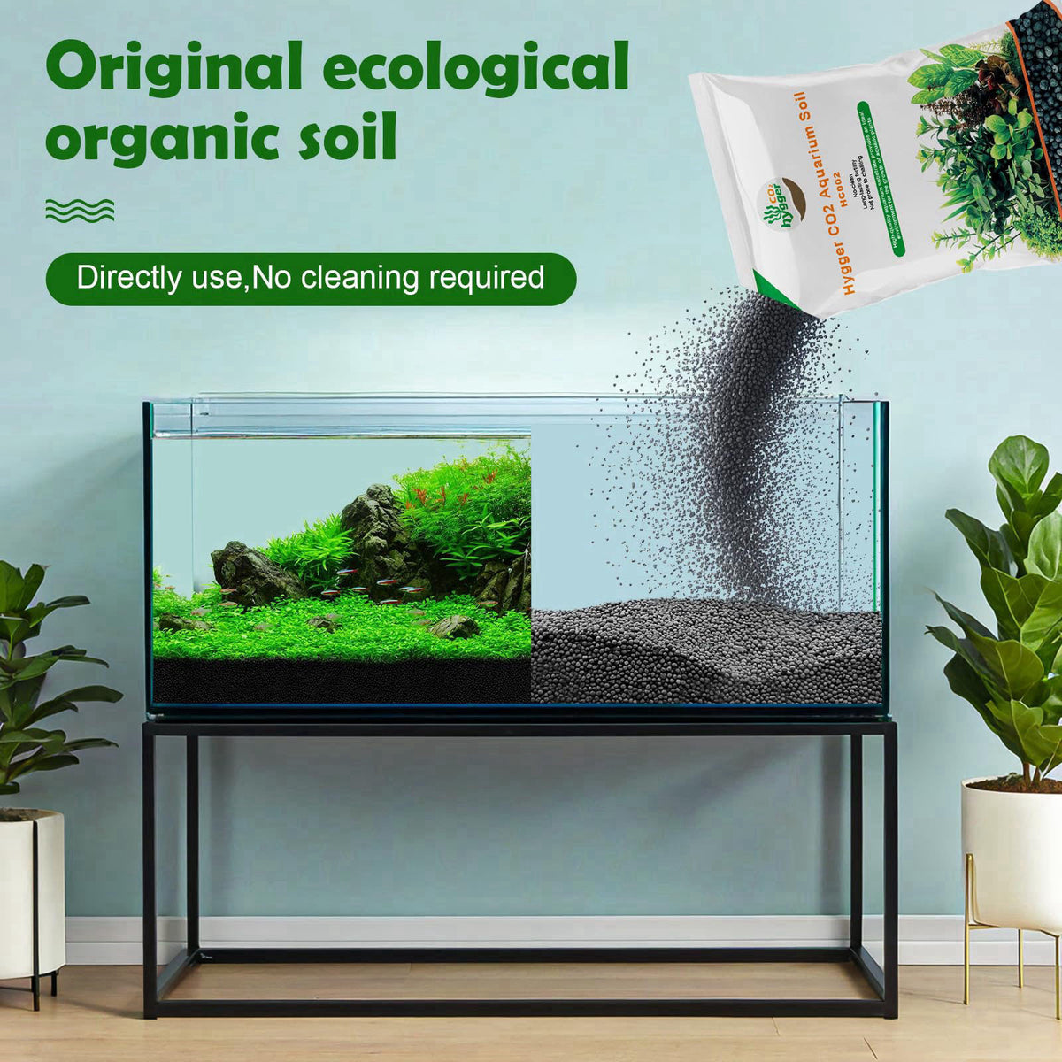 Hygger CO2 6.6Ib Aquarium Soil Water Grass Mud Fish Tank Aquascaping Aquarium Substrate Soil for Plants and Shrimps,No N