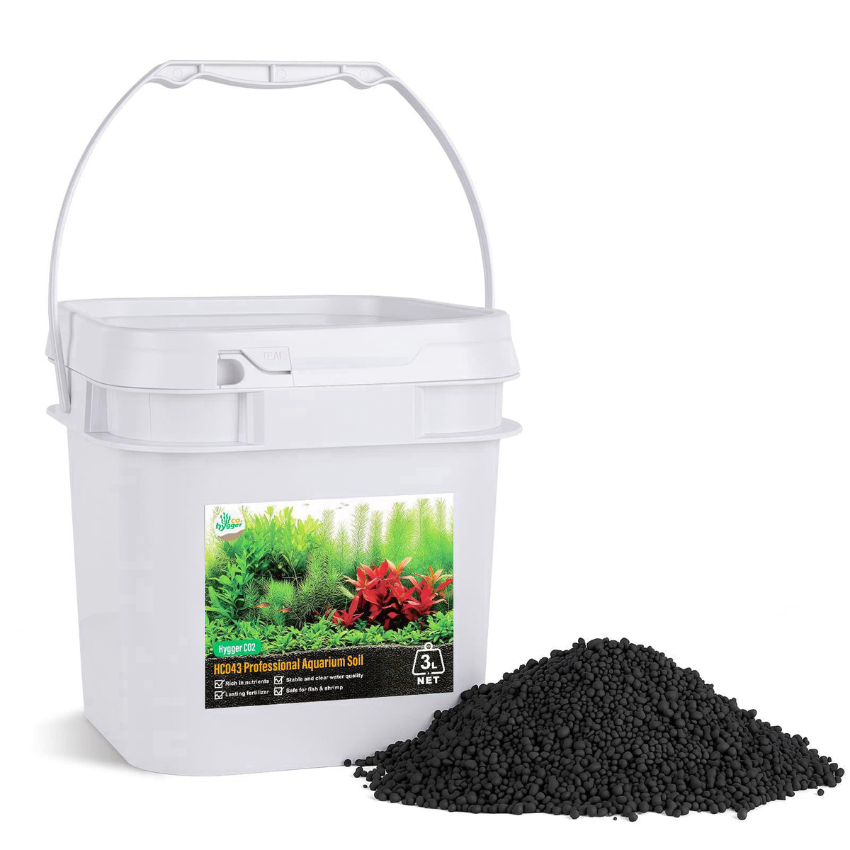 Hygger CO2 Premium Upgraded Aquarium Soil, 1-5mm Nutrient-Rich Water Grass Mud for Planted Tanks, Dust-Free & No Rinse, 