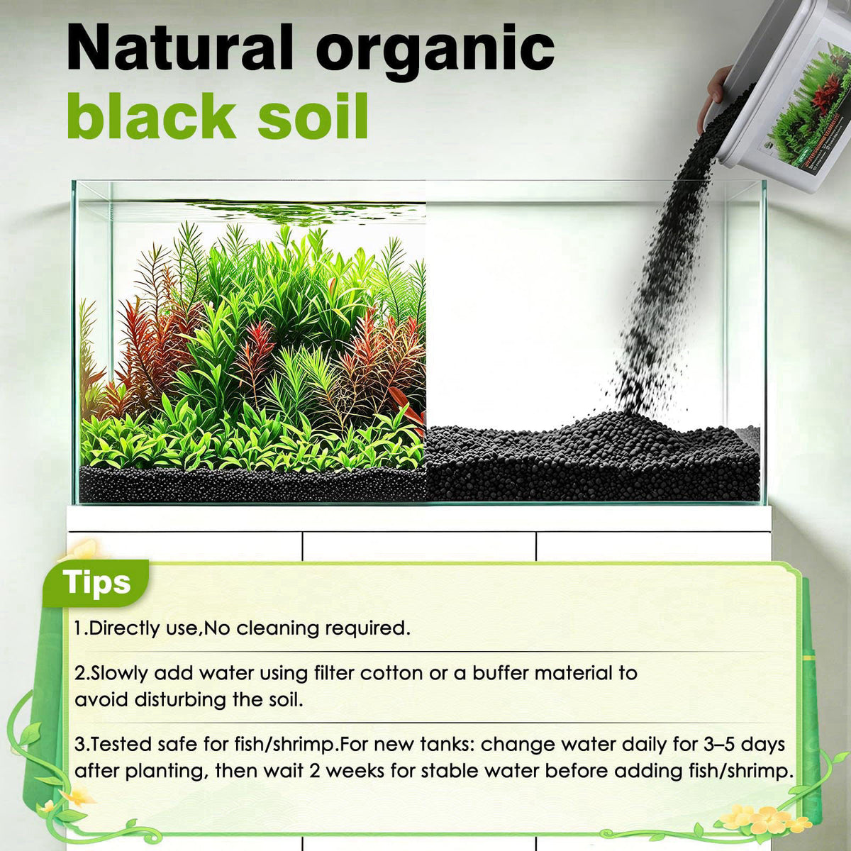 Hygger CO2 Premium Upgraded Aquarium Soil, 1-5mm Nutrient-Rich Water Grass Mud for Planted Tanks, Dust-Free & No Rinse, 