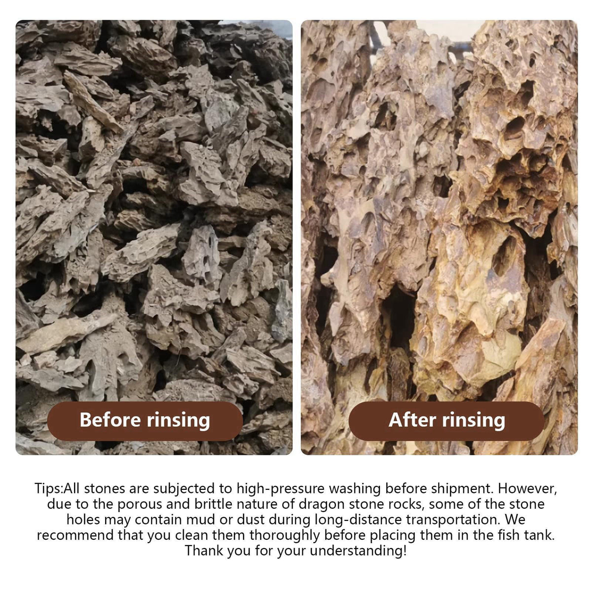 Hygger CO2 6.6LB Dragon Stone Rock for Aquascaping,Aquarium Decor, Fish Tank Decorations,4-10 Inches Natural Ohko Stone 
