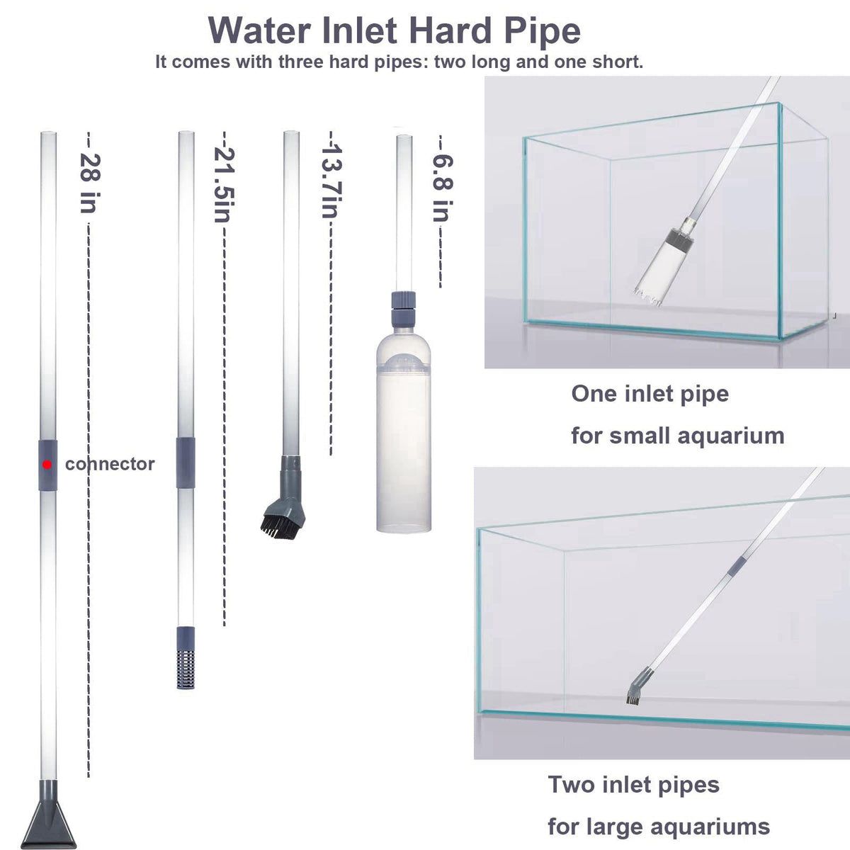 Woznusy Aquarium Siphon Vacuum Kit with Turkey Baster, Fish Net for Tank Cleaning – alternate angle