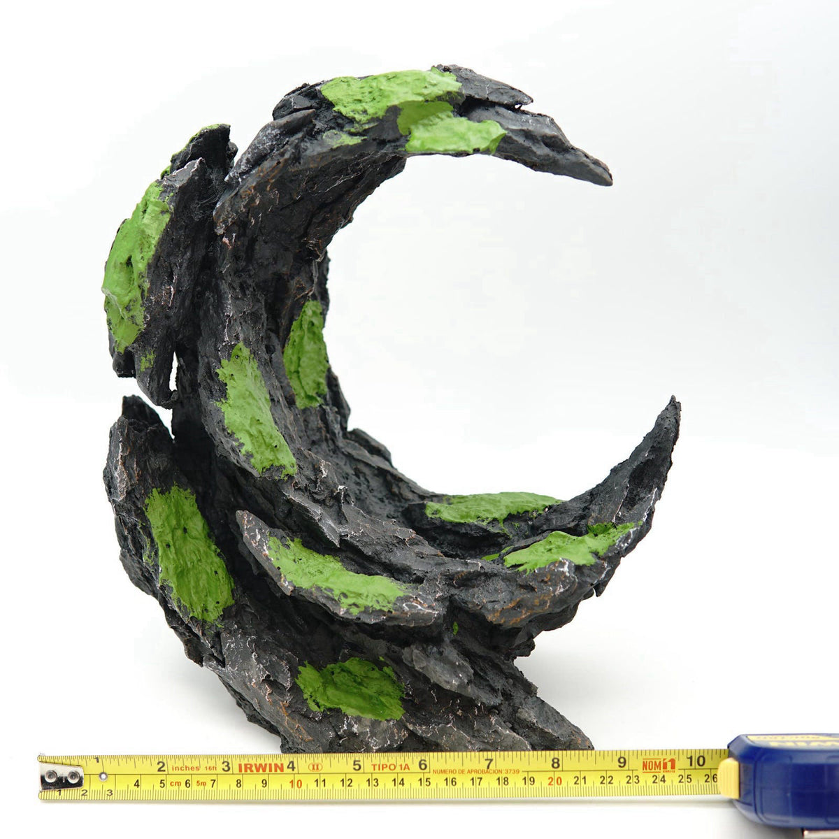 Allcolor Aquarium Rock Decor, Moon Valley Aquascape for 10+ Gallon Tanks – back view and specifications