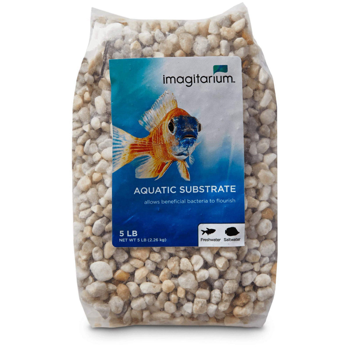 Imagitarium by Petco Aquarium Gravel Substrate Snowy River 20 lbs. – back view and specifications