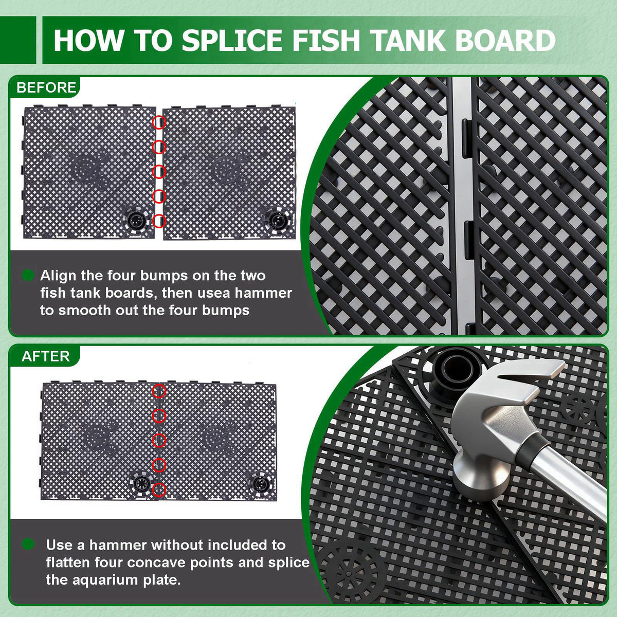 Sieral Undergravel Aquarium Filter for 20-29 Gallon Fish Tanks, 10 Plates – full view