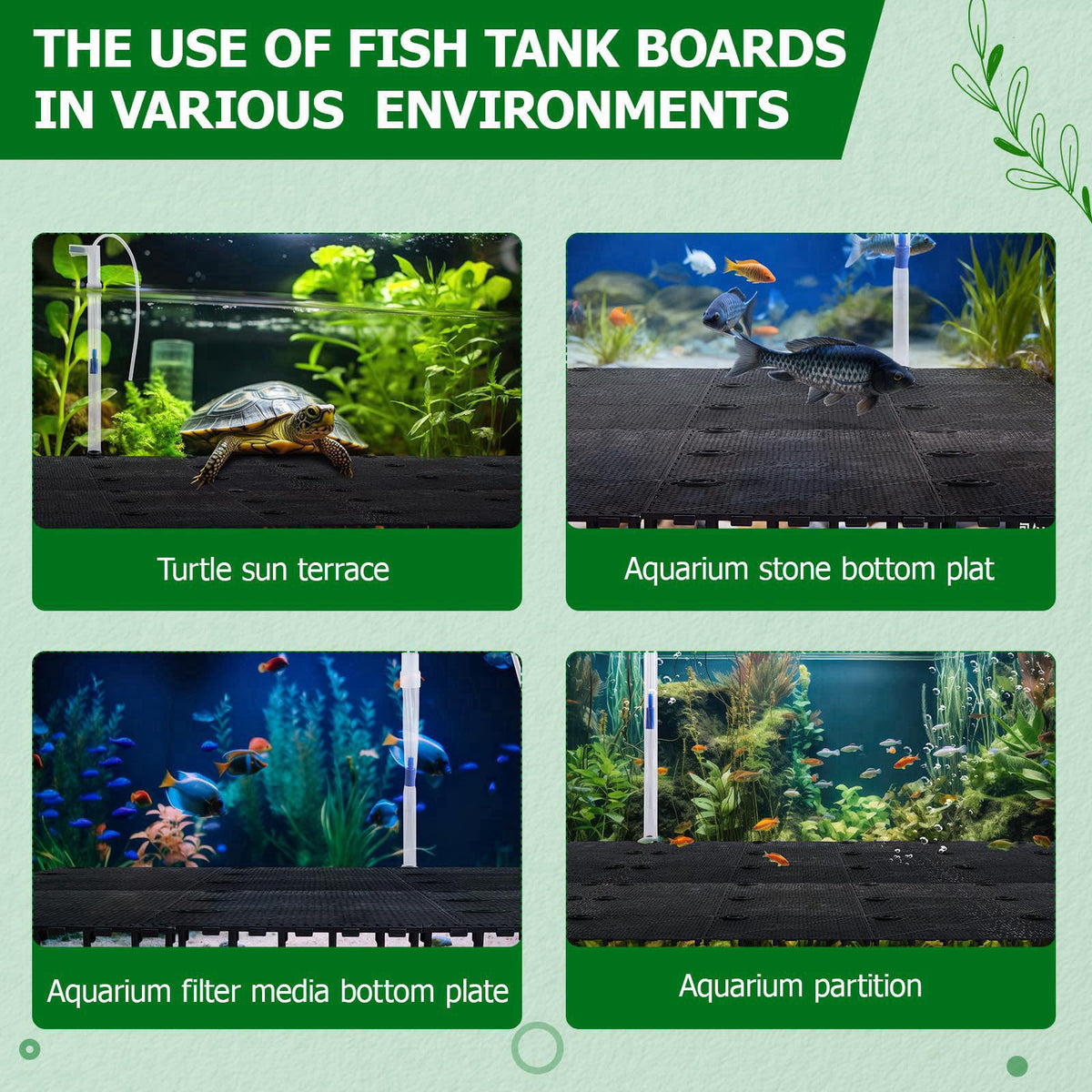 Sieral Undergravel Aquarium Filter for 20-29 Gallon Fish Tanks, 10 Plates – alternate angle